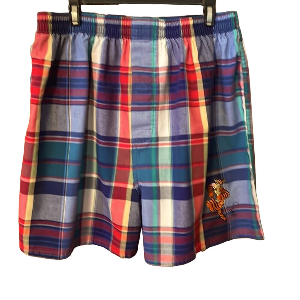 Vintage Disney Tigger Boxer Shorts, Like New, Unisex, Men, Boys, Blue Plaid sz M